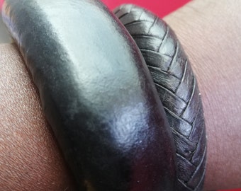 2 handmade leather talisman bracelets, Sufi talisman, Baye Fall bracelets