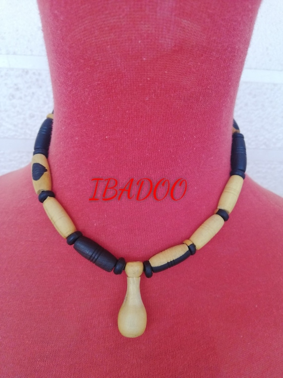 Handmade Ebony Wood Necklace Ebony Necklace Hand Made West Africa Djalaban Etsy Canada