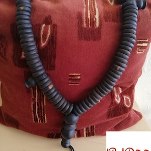 Hand carved ebony wood tasbih, sufi tasbih, Baye Fall jewerely