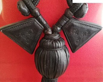 Djalaban, West African Sufi talisman, Baye Fall jewelry, leather necklacce