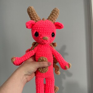 Crochet forest creature, one ready to ship plush, pink and tan animal fairy plush