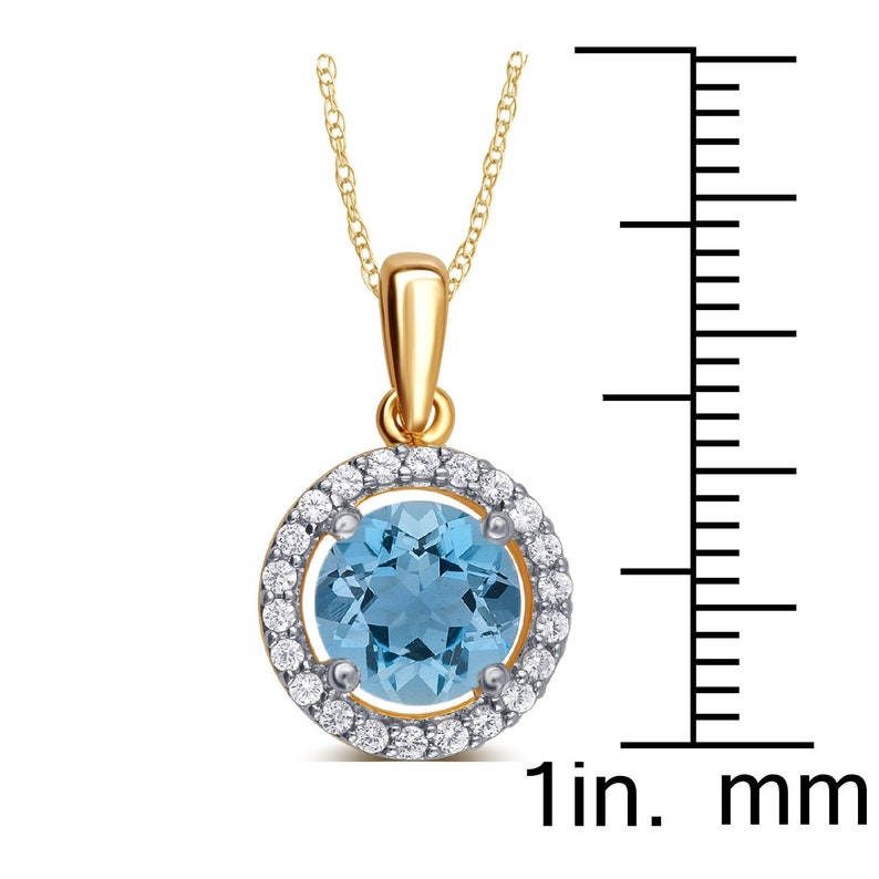 Elegant 0.38 Cttw Created Topaz /& White Sapphire Pendant Necklace In 14K Yellow Gold Plated