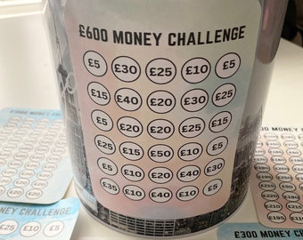 MONEY TIN TRACKER Sticker | Money envelope challenge | Savings challenge |  Budgeting Stickers | Debt tracker sticker | Cash Stuffing