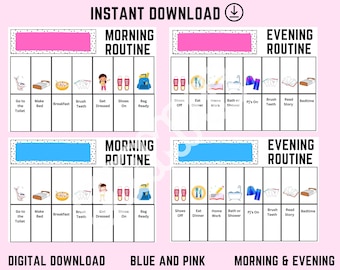 Printable Visual Routine Chart Morning /Evening SEN/ASD Learning Routine