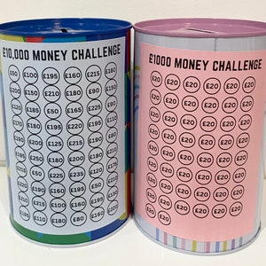 300,500,1000,10000!!! MONEY TIN TRACKER Sticker-  money envelope challenge .Savings challenge. Save money - budget. Debt tracker sticker.