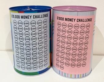 300,500,1000,10000!!! MONEY TIN TRACKER Sticker-  money envelope challenge .Savings challenge. Save money - budget. Debt tracker sticker.