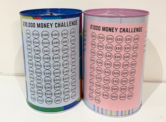300,500,1000,10000!!! MONEY TIN TRACKER Sticker-  money envelope challenge .Savings challenge. Save money - budget. Debt tracker sticker.