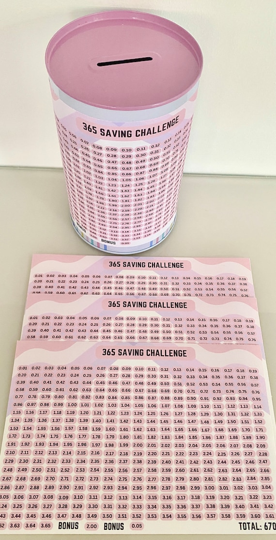 1p STICKER Penny Saving Challenge Money Tin Box sticker
