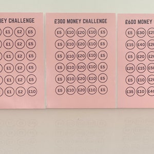 Paquete de 3 pegatinas. Reto monetario, ahorro, pegatinas de dinero, diseños de rosas KoKo