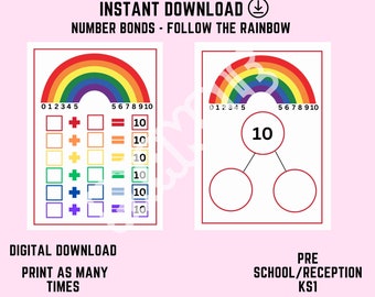 KS1 Rainbow Number Bonds, Pre School, Reception Learning. 2 ACTIVITIES