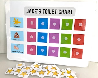 Simple personalised toilet/potty reward chart for toddlers