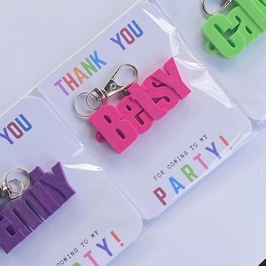Personalisierte Name Schlüsselanhänger, Party Gastgeschenke, Geburtstagsfeier, Kinder Weihnachtskarte, Dankeskarte, Taufe, Hochzeit