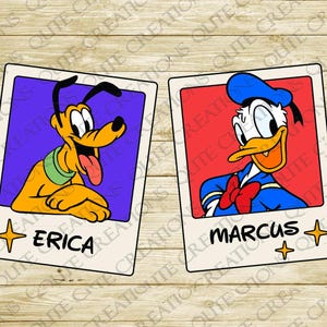 Retro Polaroid Personalized Disney Character Magnet For Cruise Ship Stateroom Door