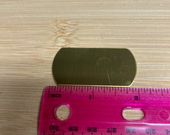 2”x1” Gold Brass Rectangle With Rounded Edges - Engraved Plate (adhesive backing)
