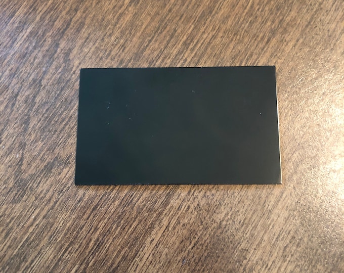 2.5”x1.5” Black Rectangle (engraves through gold) - Engraved Plate (adhesive backing)