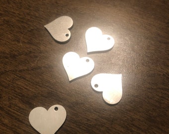 Silver Aluminum Heart Stamping Blanks (set of 5)