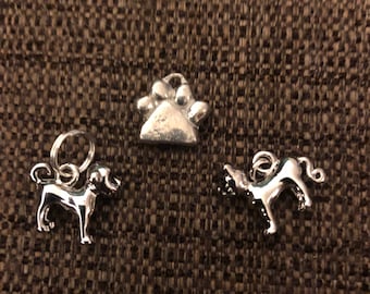 Dog, Car and Paw Charms