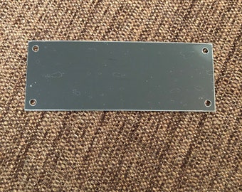 4”x1.5” Black Rectangle (writing engraved through gold) - Engraved Plate (adhesive backing)