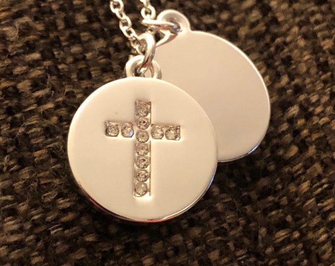 Personalized Swarovski Cross Pendant (engraved)