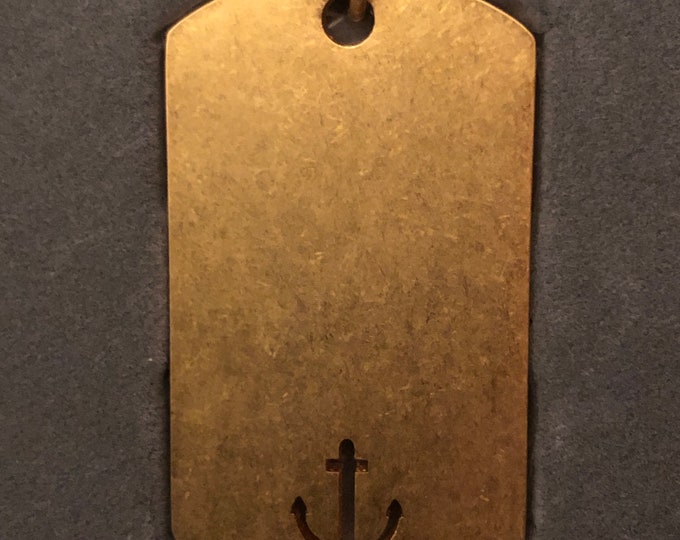 Personalized Nautical Brass Dog Tag (engraved)