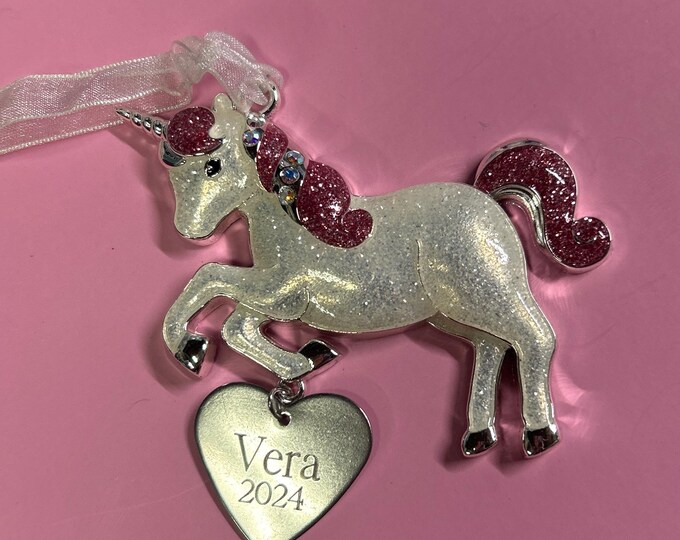 Engraved Christmas Tree Ornament (Unicorn)