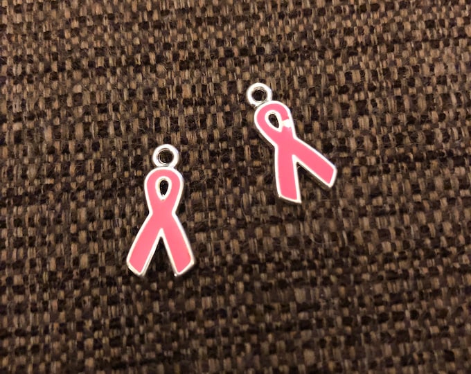 Pink Ribbon Charms