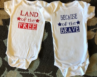 Custom Freedom Shirts (set of two) - available as a bodysuit, toddler shirt, kids or adult shirt