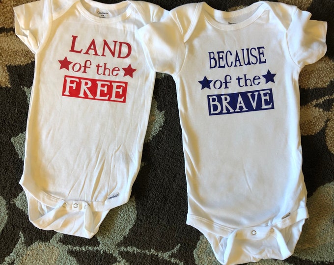 Custom Freedom Shirts (set of two) - available as a bodysuit, toddler shirt, kids or adult shirt