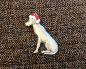 Engraved Christmas Tree Ornament (Labrador in Santa hat)