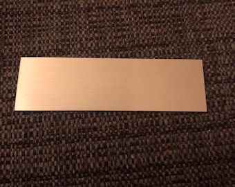 3”x1” Gold Aluminum Rectangle - Engraved Plate (adhesive backing)