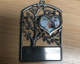 Engraved Christmas Tree Ornament (memory - holds photo)
