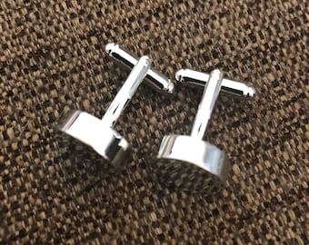 Stainless Steel, rhodium plated Metal Cufflinks (personalized)