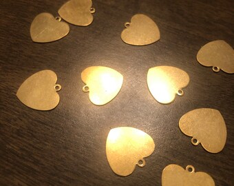 Brass heart Stamping Blanks (set of 10)