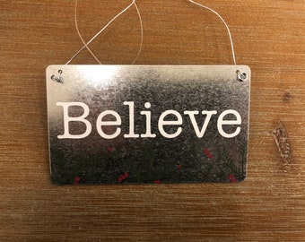 Engraved Christmas Tree Ornament (believe)