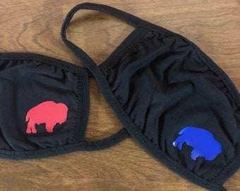 Face Masks (2 included) - Buffalo Design (red and blue)