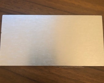 6”x3” silver aluminum - Engraved Plate (adhesive backing)