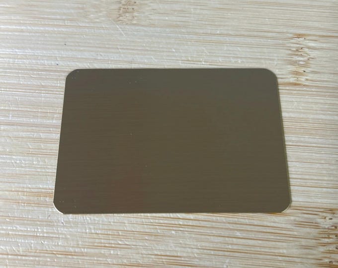2.8”x2” gold brass (rounded edges) - Engraved Plate (adhesive backing)