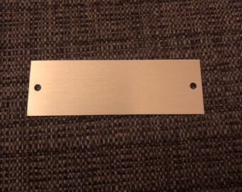 3”x1” Gold Aluminum Rectangle with nail holes - Engraved Plate (adhesive backing)
