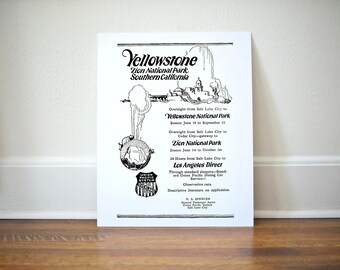 Union Pacific Yellowstone Ad Print