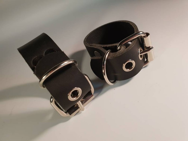 leather wrist and ankle cuffs