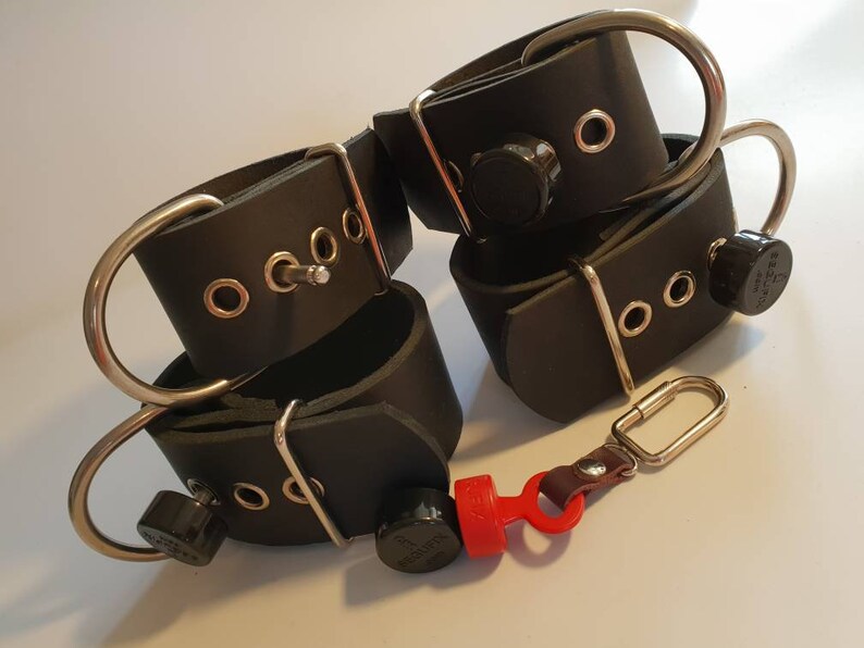 leather wrist and ankle cuffs