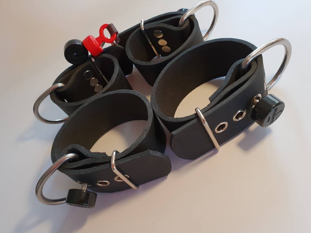 leather wrist and ankle cuffs