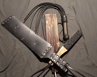 Ultimate Whip, Paddle and Flogger set - made to order BDSM
