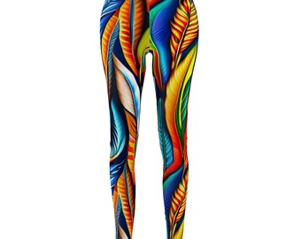 Fashioned Feathered Women&#39;s Leggings, Women&#39;s Cut & Sew Casual Leggings