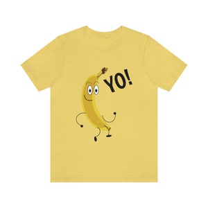 ヨーバナナシャツ、楽しいバナナTシャツ、ラブバナナ、フルーツラバーシャツ、ヴィンテージバナナシャツ、YO!バナナ