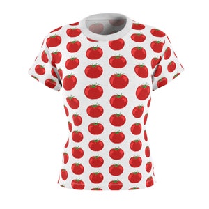 Trendy Tomato Pattern Women&#39;s Blouse | Stylish Red Shirt