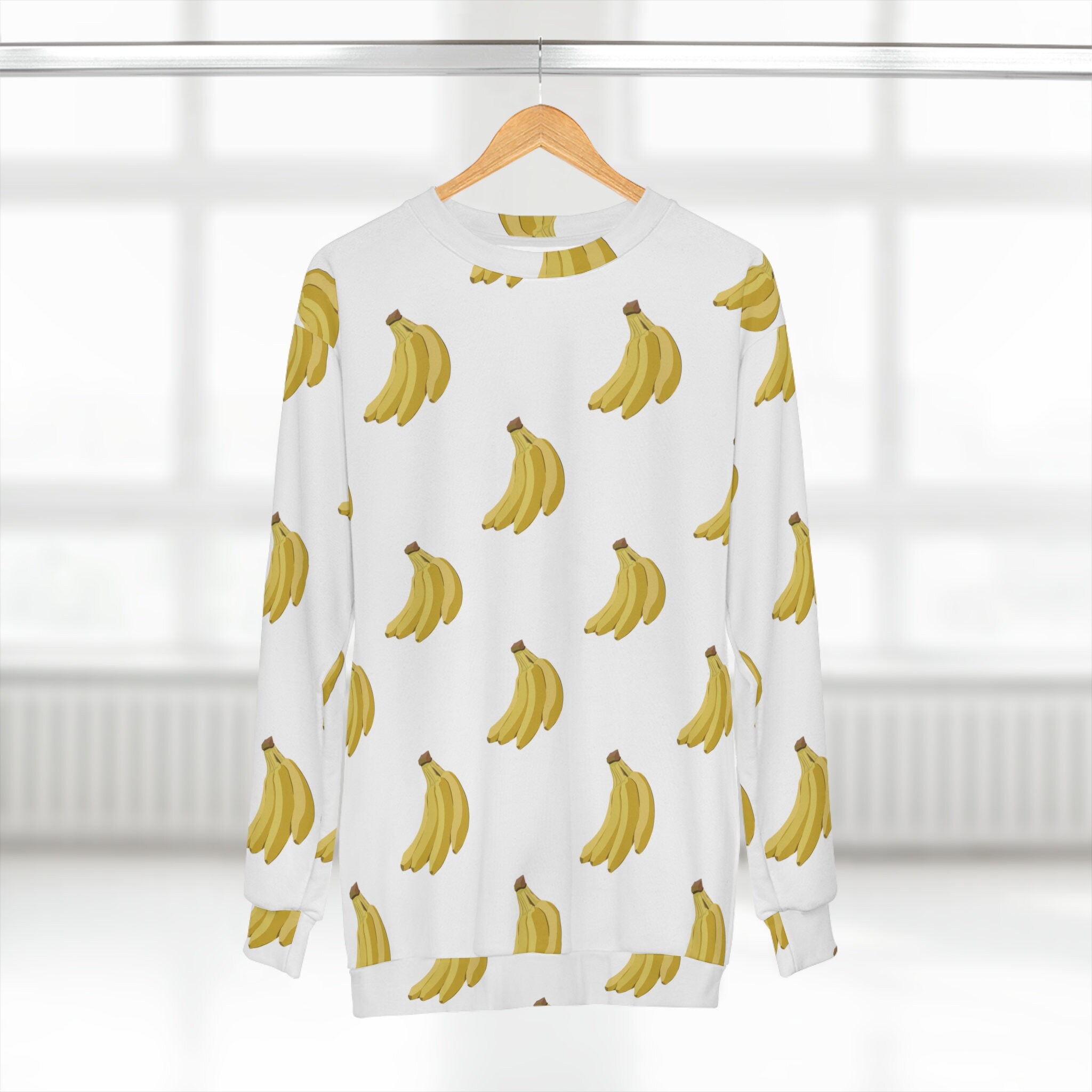 Bananas Sweater I Love Bananas Banana Pattern Sweatshirt Etsy UK