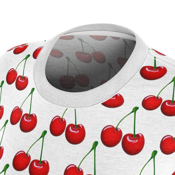【GENERAL IDEA】Fruits Loose Fit 半袖Tシャツ - Cherry Women-s-Cherry-Print-T-Shirt-