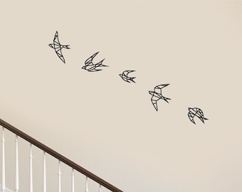 Geometric Swallow Birds Wall Art Poly, Wall Decor, Wall hanging
