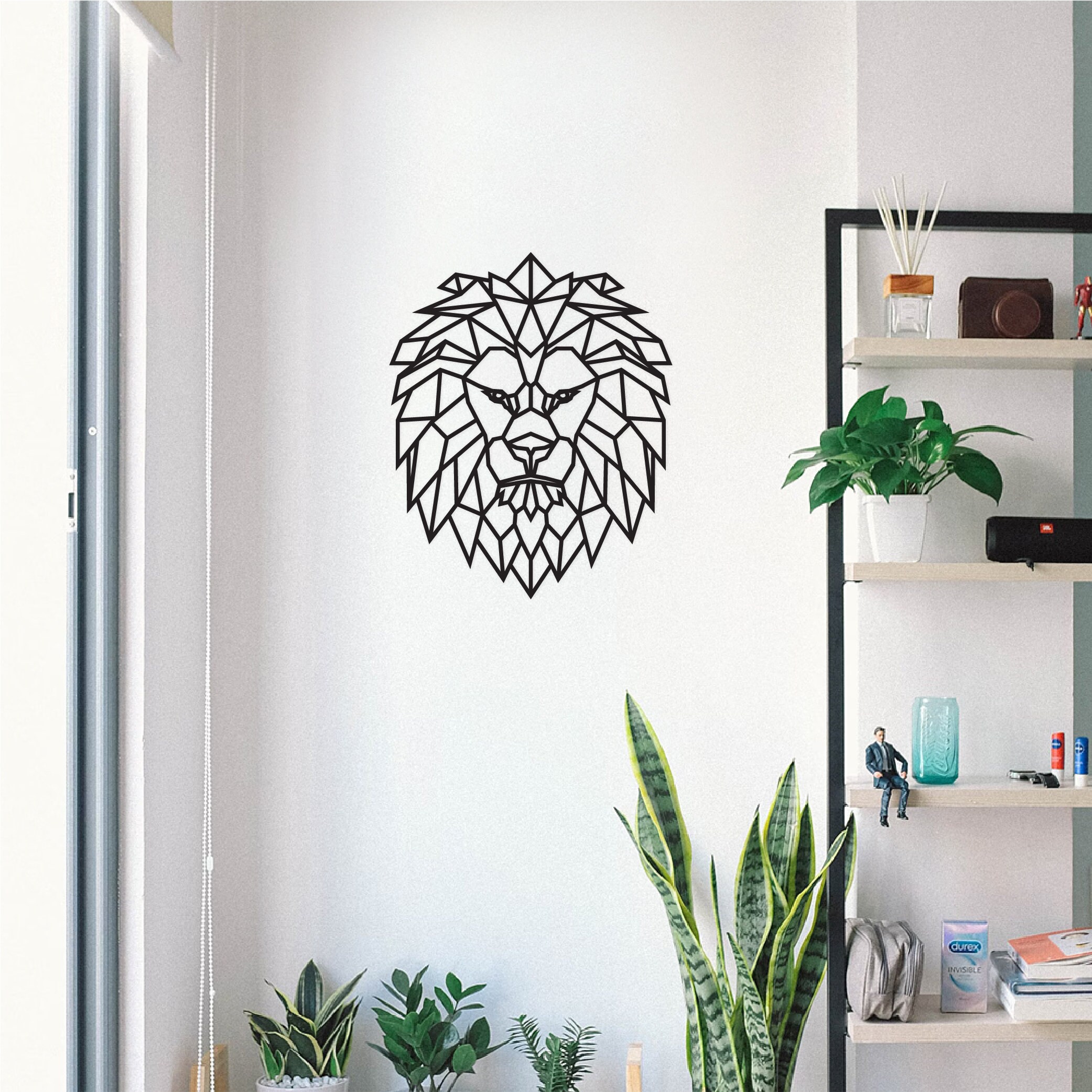 Geometric Lion Wall Art Wall Decor Home Decor Polygon Art Etsy